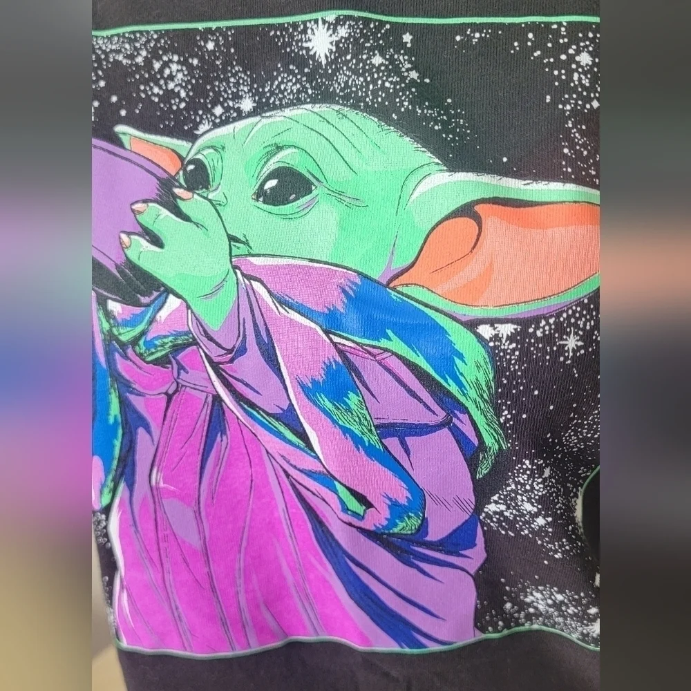 Yoda Star Wars Boys 100% Cotton black T shirt size TTG 18/ Boys XXL